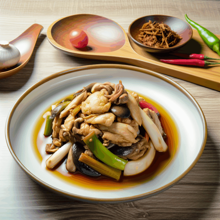 小満香菇雞以雞腿肉和香菇燉煮，色澤誘人